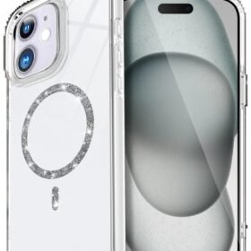 Apple iPhone 12 Live Diamond Magsafe Kapak - Şeffaf-(5796)