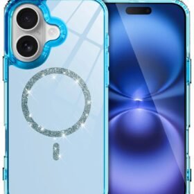 Apple iPhone 16 Live Diamond Magsafe Kapak - Mavi-(5796)