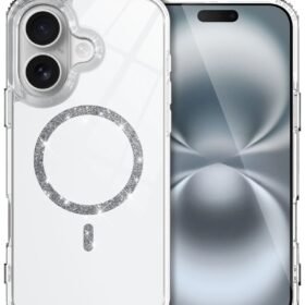 Apple iPhone 16 Live Diamond Magsafe Kapak - Şeffaf-(5796)