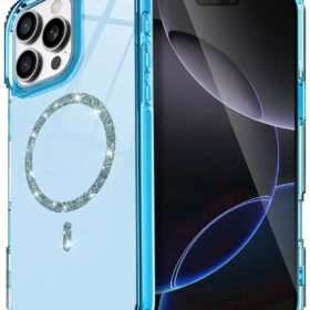 Apple iPhone 16 Pro Live Diamond Magsafe Kapak - Mavi-(5796)