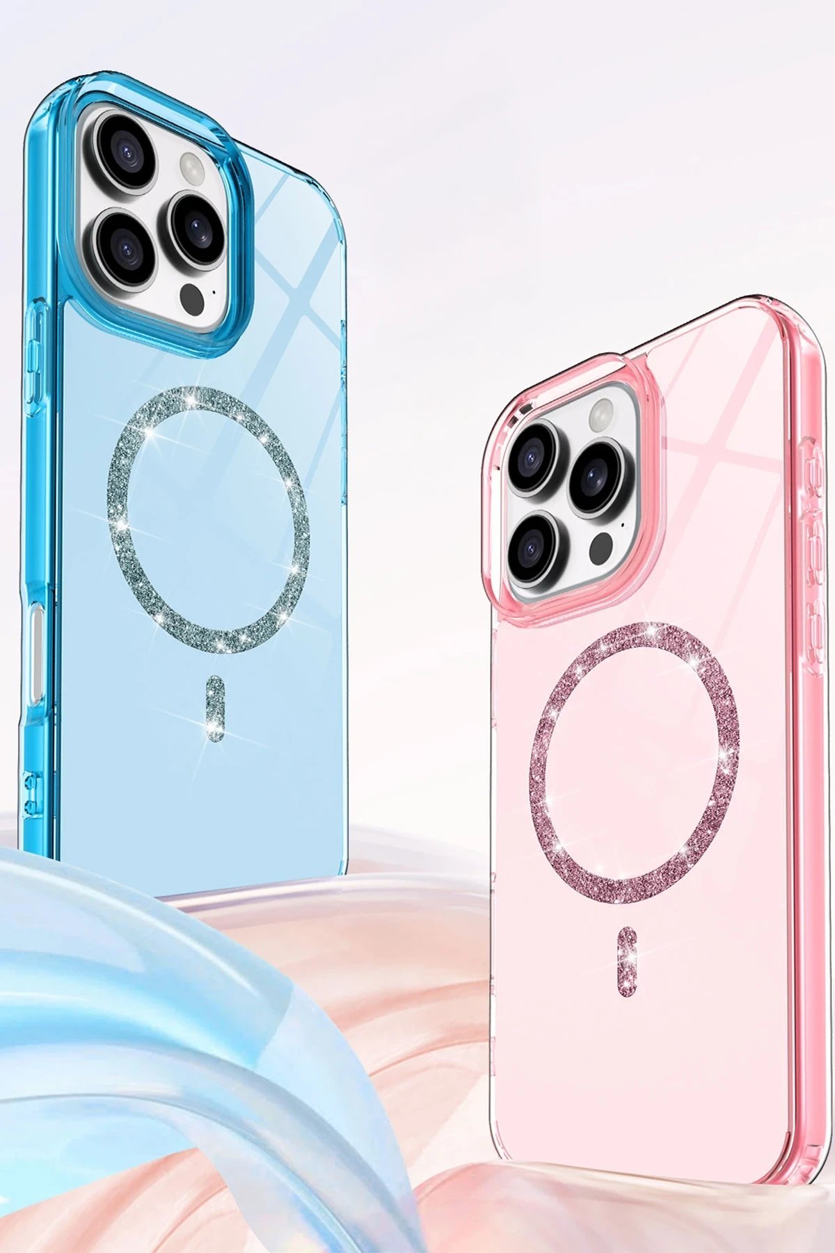 Apple iPhone 16 Pro Live Diamond Magsafe Kapak - Pembe-(5796) - Görsel 2