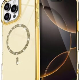 Apple iPhone 16 Pro Live Diamond Magsafe Kapak - Sarı-(5796)