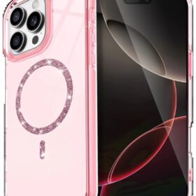 Apple iPhone 16 Pro Max Live Diamond Magsafe Kapak - Pembe-(5796)