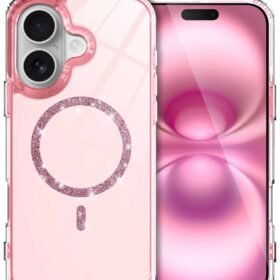 Apple iPhone 16 Plus Live Diamond Magsafe Kapak - Pembe-(5796)