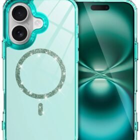 Apple iPhone 16 Plus Live Diamond Magsafe Kapak - Yeşil-(5796)