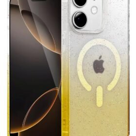 Apple iPhone 12 Pummel Shiny Magsafe Kapak - Gold-(5796)