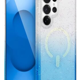 Samsung Galaxy S24 Ultra Pummel Shiny Magsafe Kapak - Mavi-(5796)