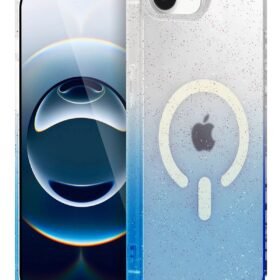 Apple iPhone 16E Pummel Shiny Magsafe Kapak - Mavi-(5796)