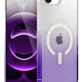 Apple iPhone 16E Pummel Shiny Magsafe Kapak - Mor-(5796)