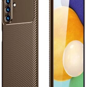 Samsung Galaxy A36 Kılıf Auto Focus Karbon Kapak - Kahverengi-(5796)