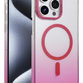 Apple iPhone 14 Pro Max Glossy Magsafe Kapak - Pembe-(5796)