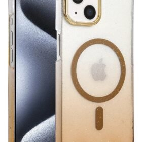 Apple iPhone 15 Glossy Magsafe Kapak - Çöl Titanyum-(5796)