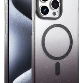 Apple iPhone 15 Pro Max Glossy Magsafe Kapak - Siyah-(5796)