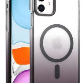 Apple iPhone 12 Glossy Magsafe Kapak - Siyah-(5796)