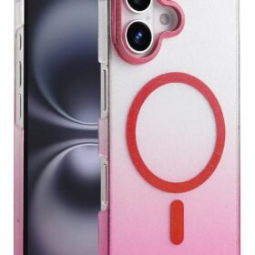 Apple iPhone 16 Glossy Magsafe Kapak - Pembe-(5796)