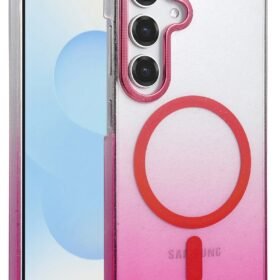 Samsung Galaxy S23 FE Glossy Magsafe Kapak - Pembe-(5796)