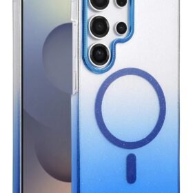 Samsung Galaxy S24 Ultra Glossy Magsafe Kapak - Mavi-(5796)