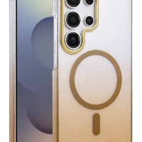 Samsung Galaxy S25 Ultra Glossy Magsafe Kapak - Çöl Titanyum-(5796)