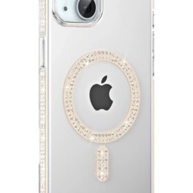 Apple iPhone 14 Move Taşlı Magsafe Kapak - Pembe-(5796)