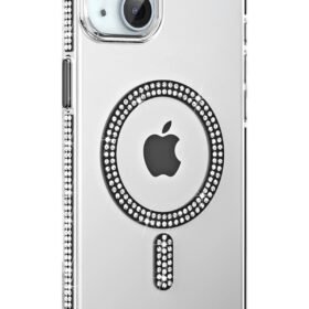 Apple iPhone 14 Move Taşlı Magsafe Kapak - Siyah-(5796)