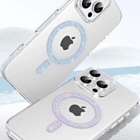 Apple iPhone 14 Pro Max Move Taşlı Magsafe Kapak - Pembe-(5796)