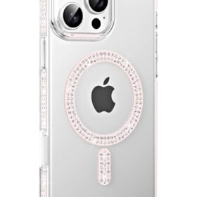 Apple iPhone 16 Pro Max Move Taşlı Magsafe Kapak - Gümüş-(5796)