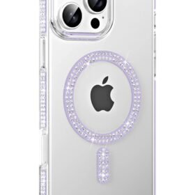 Apple iPhone 16 Pro Max Move Taşlı Magsafe Kapak - Lila-(5796)