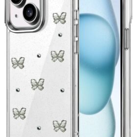 Apple iPhone 14 Fiyonk Desenli Kapak - Desen 1-(5796)