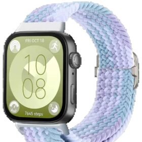 Huawei Fit 4 Star Kordon - Lila-Beyaz-(5796)