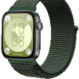 Huawei Fit 4 Hasırlı Cırtcırtlı Kordon - Koyu Yeşil-(5796)