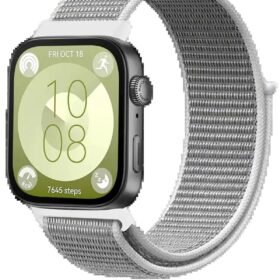 Huawei Fit 4 Hasırlı Cırtcırtlı Kordon - Beyaz-(5796)