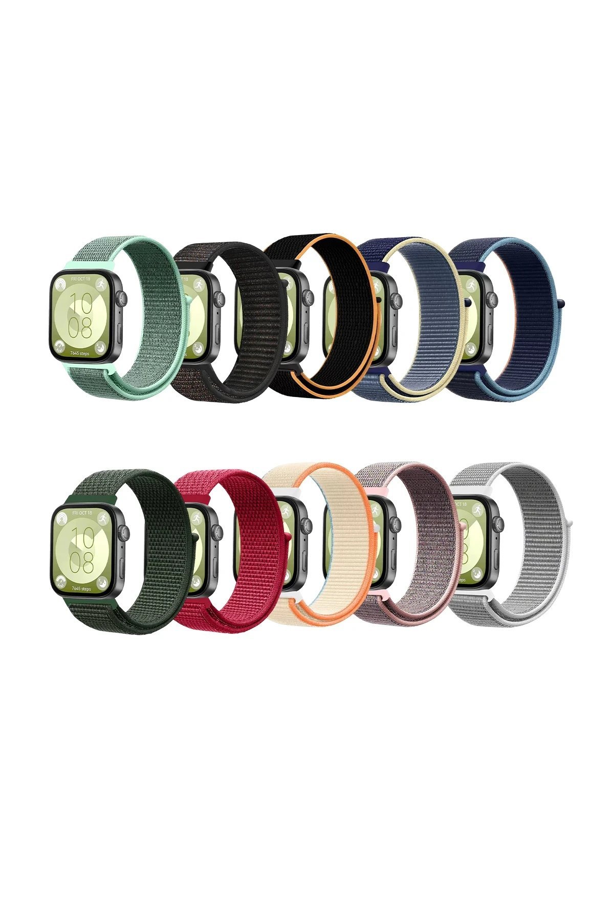 Huawei Fit 4 Hasırlı Cırtcırtlı Kordon - Kırmızı-(5796) - Görsel 3