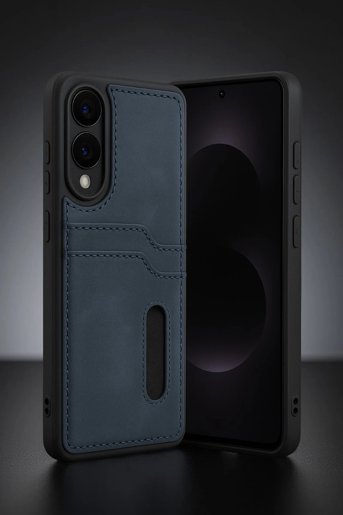 Samsung Galaxy S25 Edge Sara Kartvizitli Deri Kılıf - Taba-(5796) - Görsel 2