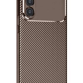 Samsung Galaxy S24 FE Kılıf Auto Focus Karbon Kapak - Kahverengi-(5796)