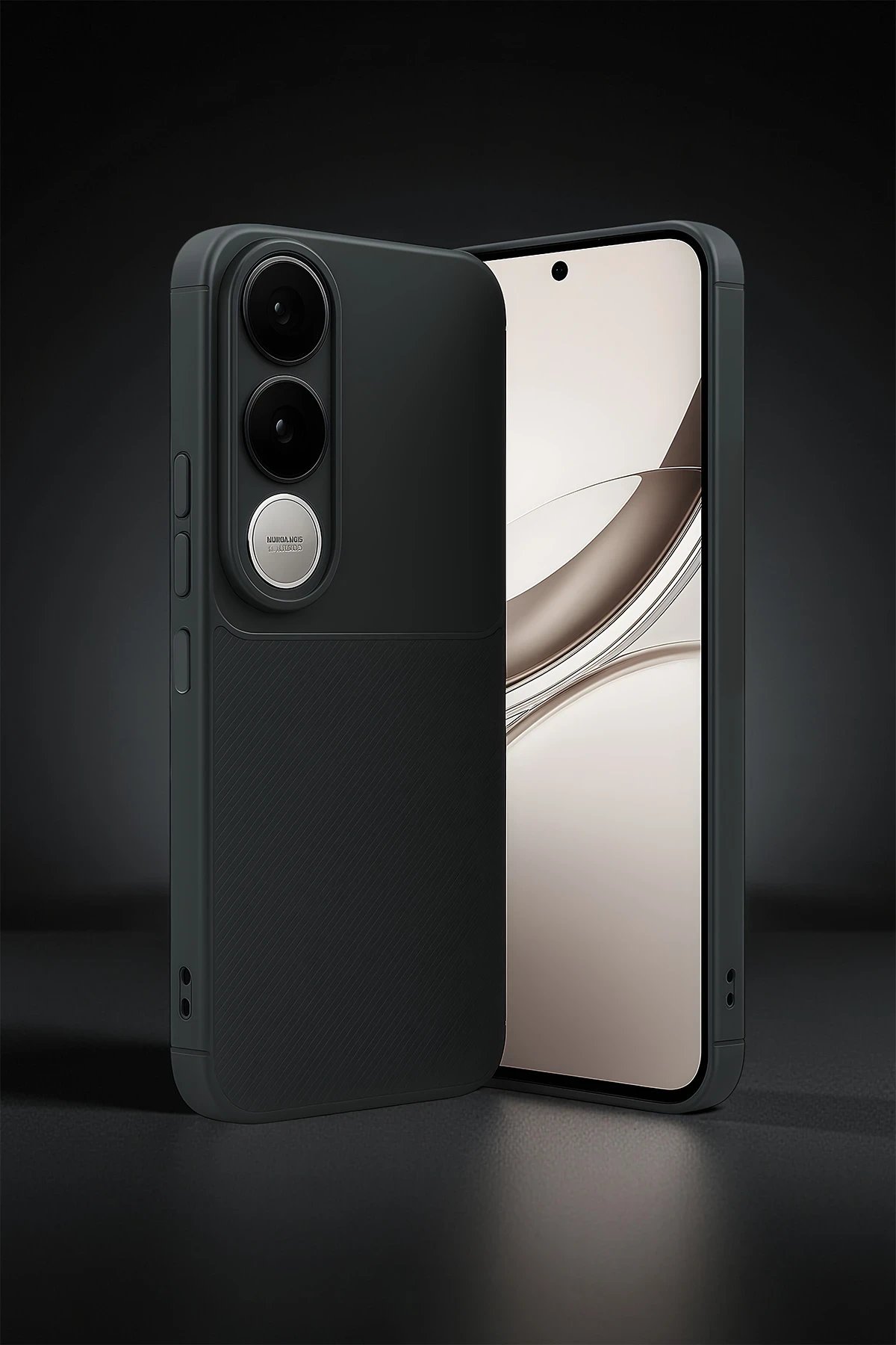 Vivo V50 Lite 4G Auto Focus Karbon Kapak - Siyah-(5796)