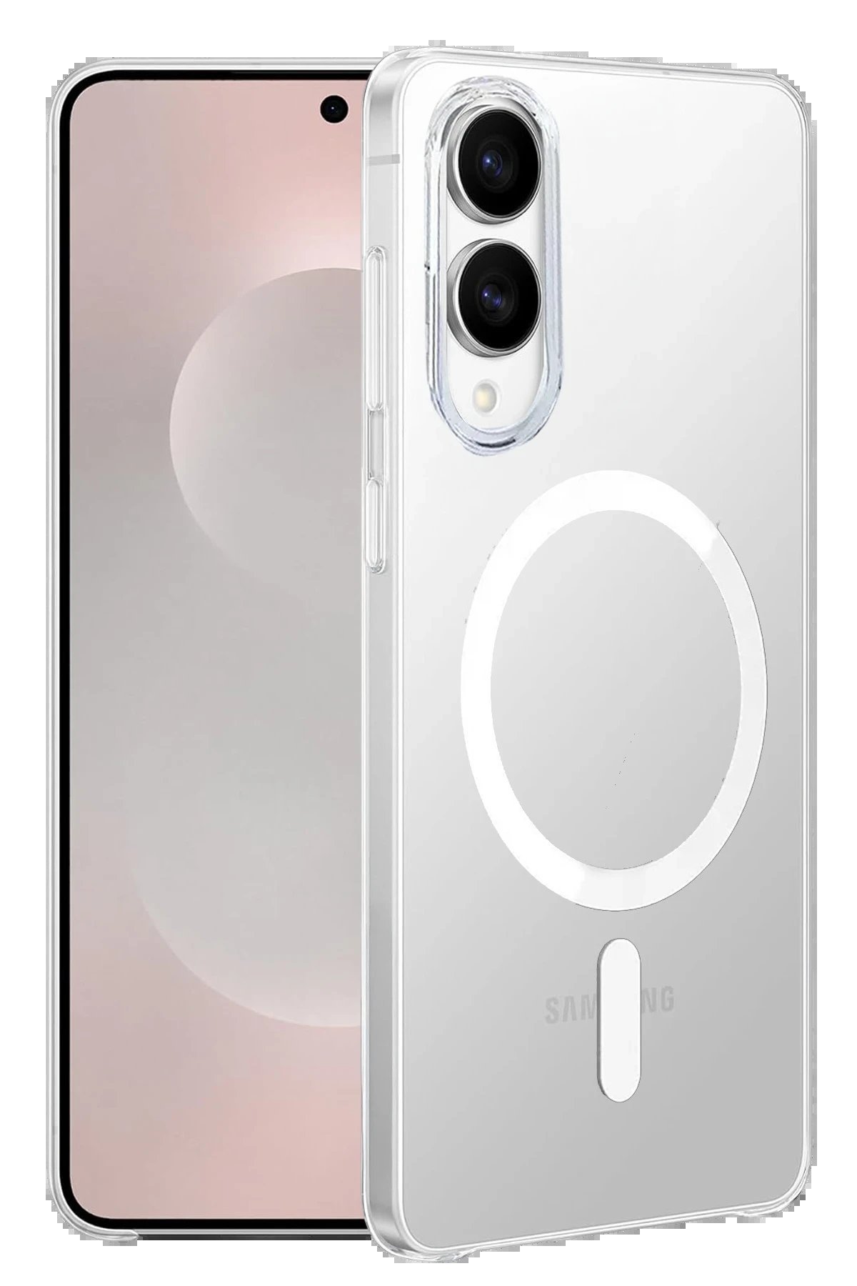 Samsung Galaxy S25 Edge Kılıf PC Zara Magsafe Şeffaf Kılıf - Şeffaf-(5796)