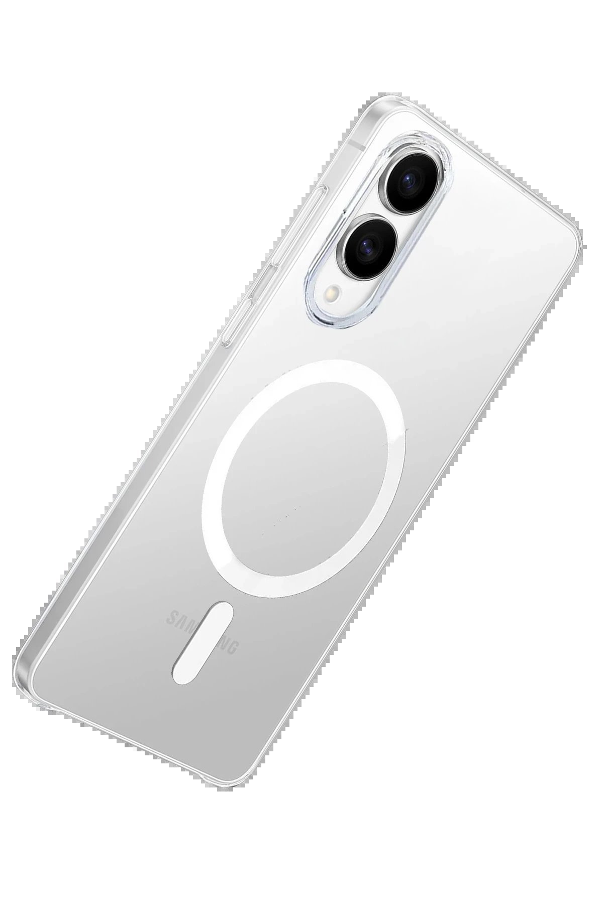 Samsung Galaxy S25 Edge Kılıf PC Zara Magsafe Şeffaf Kılıf - Şeffaf-(5796) - Görsel 4