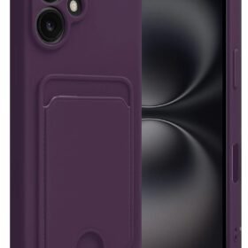 iPhone 16 Kılıf Kelvin Kartvizitli Silikon - Derin Mor-(5796)