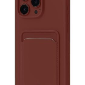 iPhone 16 Pro Kılıf Kelvin Kartvizitli Silikon - Bordo-(5796)