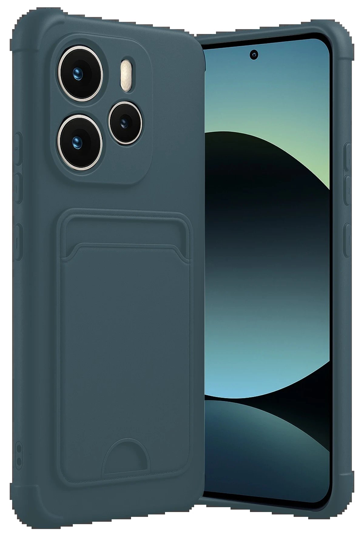 Xiaomi Redmi Note 14 4G Kelvin Kartvizitli Silikon - Koyu Yeşil-(5796) - Görsel 2