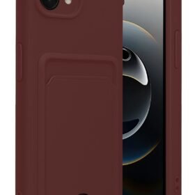 Apple iPhone 16E Kelvin Kartvizitli Silikon - Bordo-(5796)