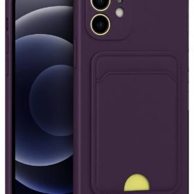 iPhone 11 Kılıf Kelvin Kartvizitli Silikon - Derin Mor-(5796)