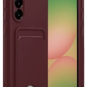 Samsung Galaxy A56 Kılıf Kelvin Kartvizitli Silikon - Bordo-(5796)