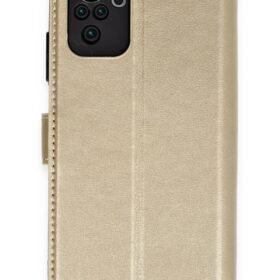 Xiaomi Mi Note 10 Trend S Plus Kapaklı Kılıf - Gold-(5796)