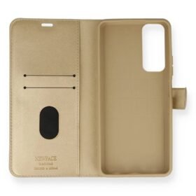 Huawei P Smart 2021 Kılıf Trend S Plus Kapaklı Kılıf - Gold-(5796)