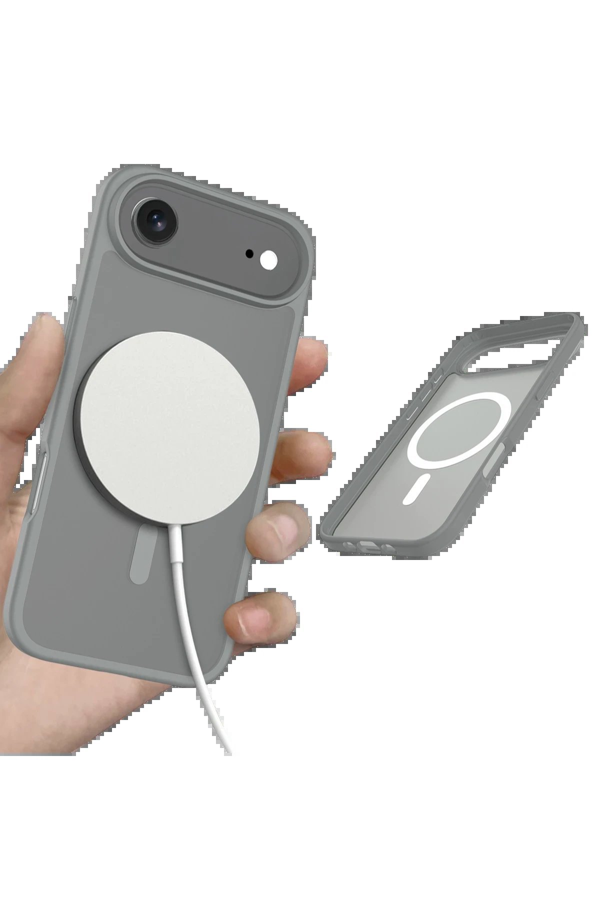 Apple iPhone 17 Air Jota Magsafe Kapak - Titan Gri-(5796) - Görsel 4