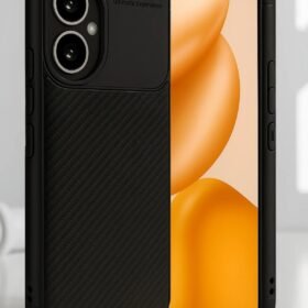 Honor 400 Kılıf Auto Focus Karbon Kapak - Siyah-(5796)