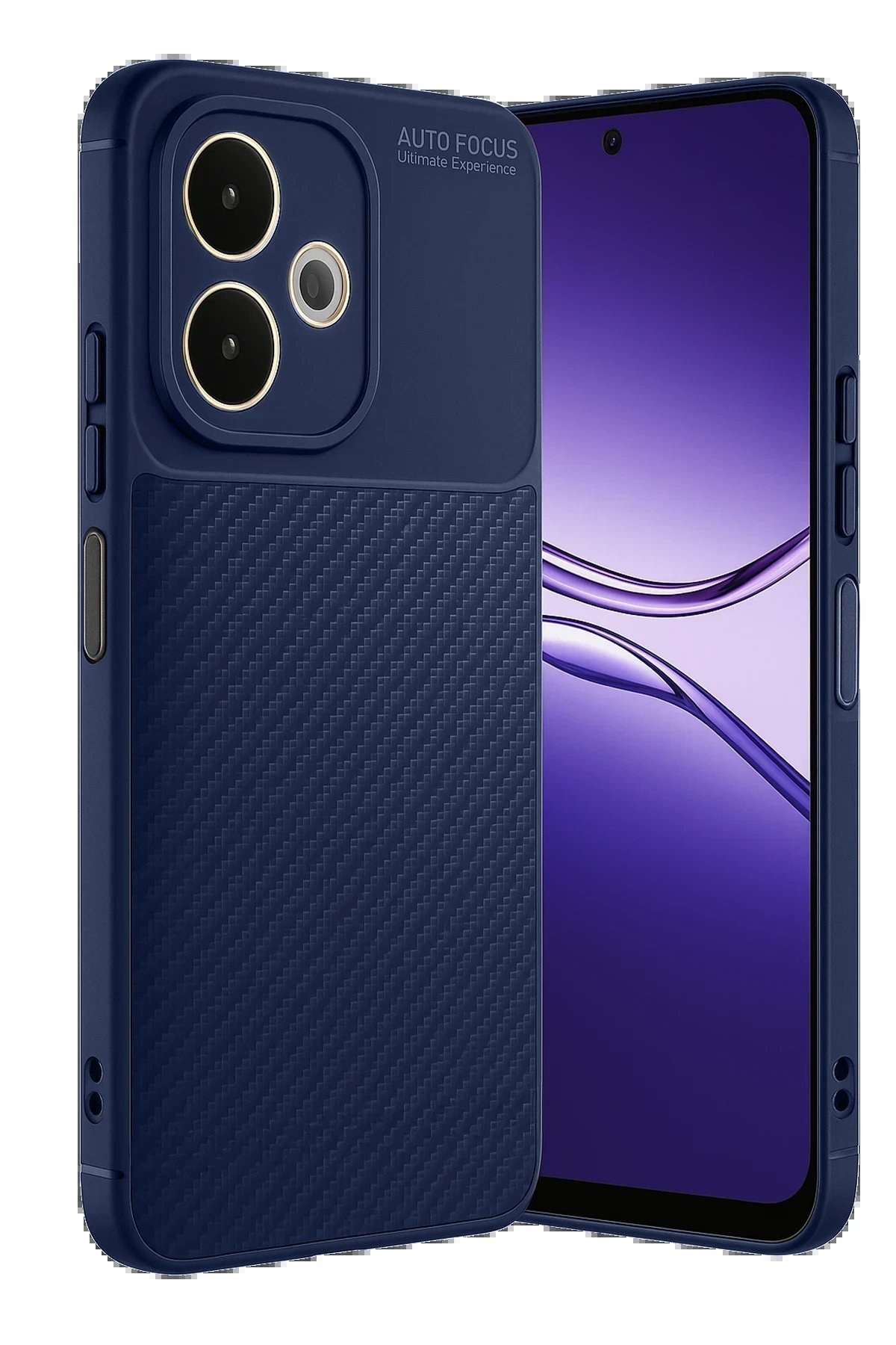 Oppo A5 Pro 4G Kılıf Auto Focus Karbon Kapak - Lacivert-(5796) - Görsel 2