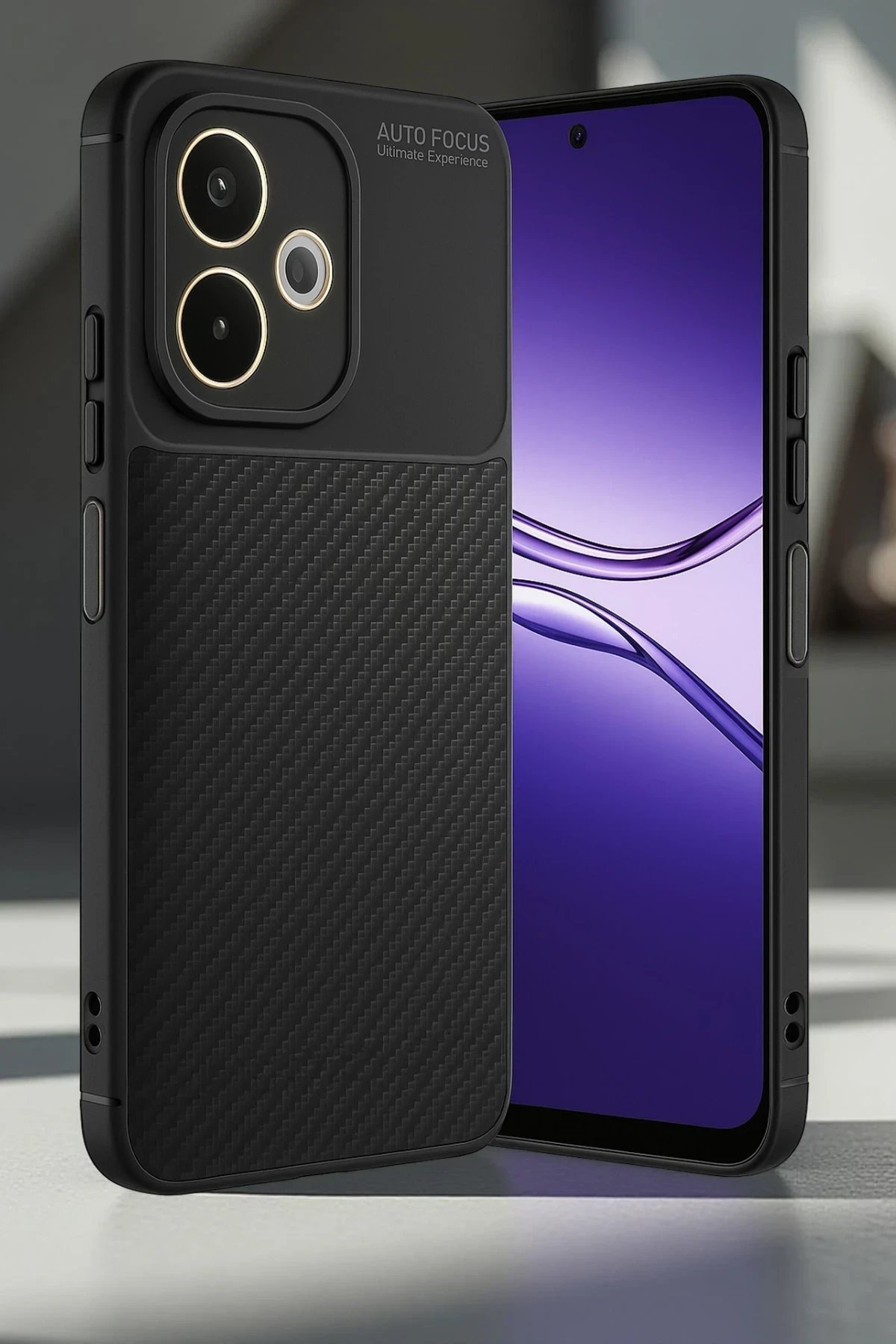 Oppo A5 Pro 4G Kılıf Auto Focus Karbon Kapak - Koyu Yeşil-(5796)