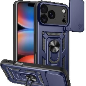 Apple iPhone 17 Pro Max Pars Lens Yüzüklü Silikon - Lacivert-(5796)